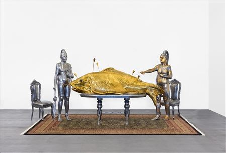 Sample artwork by Entang Wiharso (Born 1967), known for shadow aluminum figures sculpture, video, installation, performance art - View similar artists and auction records