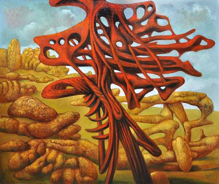 Surrealistická krajina by Ales Krejca - Auction record, sale price, and art valuation. Compare with similar artists and explore comparable artworks.