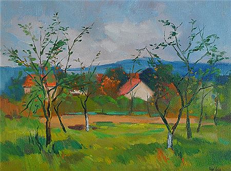 Spring region by Jindrich Veselka - Auction record, sale price, and art valuation. Compare with similar artists and explore comparable artworks.