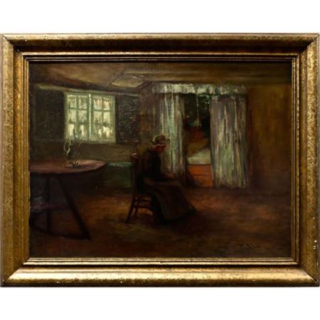 Sample artwork by Mary Ella Williams Dignam (1857 - 1938), known for landscape, figure, interior scenes, genre and still life painting, teaching - View similar artists and auction records