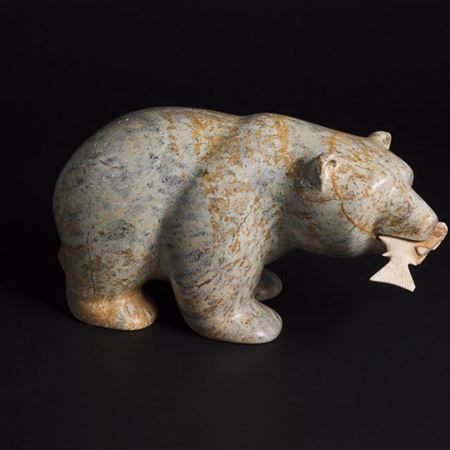 BEAR WITH FISH by Jonasie Quarqortoq Faber - Auction record, sale price, and art valuation. Compare with similar artists and explore comparable artworks.