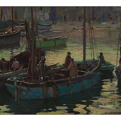 FISHERMEN by Harry Britton - Auction record, sale price, and art valuation. Compare with similar artists and explore comparable artworks.