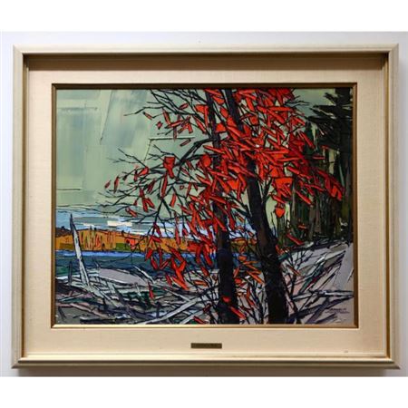 OCTOBER RED by Thomas Frederick Haig Chatfield - Auction record, sale price, and art valuation. Compare with similar artists and explore comparable artworks.
