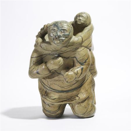 MOTHER AND CHILD by Adamie Alariaq - Auction record, sale price, and art valuation. Compare with similar artists and explore comparable artworks.