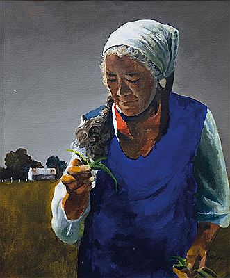 Portrait of Woman with Aloe