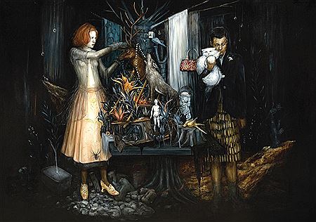 Sample artwork by Seraphine Pick (Born 1964), known for symbolic figure and object painting - View similar artists and auction records