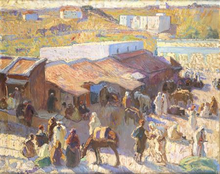 Street Scene in North Africa by Rudolf Gudden - Auction record, sale price, and art valuation. Compare with similar artists and explore comparable artworks.