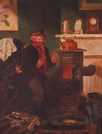 "Warming Hands by the Fire"
