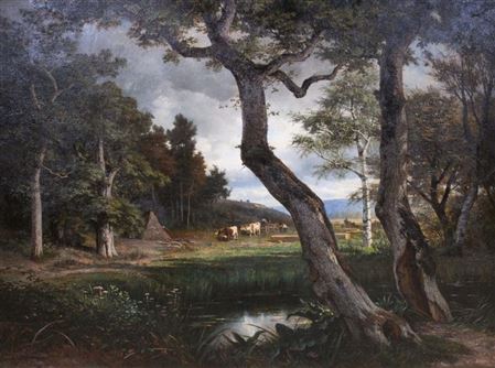 LARGE PASTORAL LANDSCAPE by François Auguste Ortmans - Auction record, sale price, and art valuation. Compare with similar artists and explore comparable artworks.