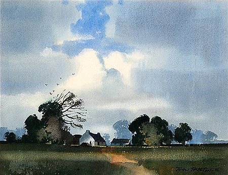 LANDSCAPE WITH COTTAGES, 1988