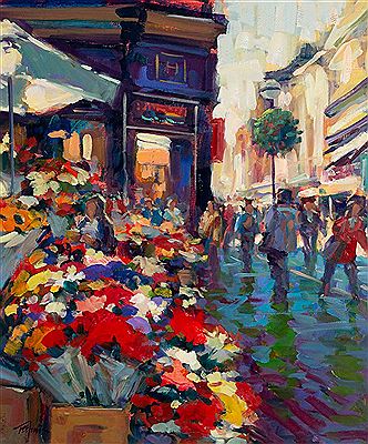 FLOWER SELLERS, GRAFTON STREET, DUBLIN by Norman Teeling - Auction record, sale price, and art valuation. Compare with similar artists and explore comparable artworks.