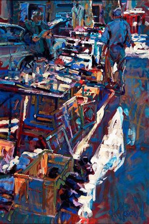 READING A LETTER [LE MARCHE DE PUCE, GANGE], SEPTEMBER EVENING