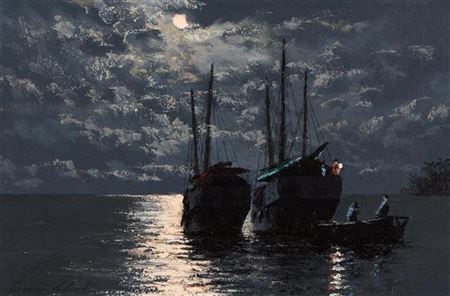 JUNKS RESTING, SINGAPORE