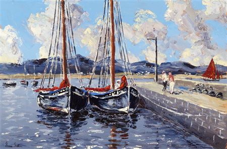 GALWAY HOOKERS, ROUNDSTONE HARBOUR, COUNTY GALWAY