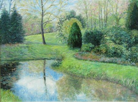 "The Artist's Garden with Reflections"