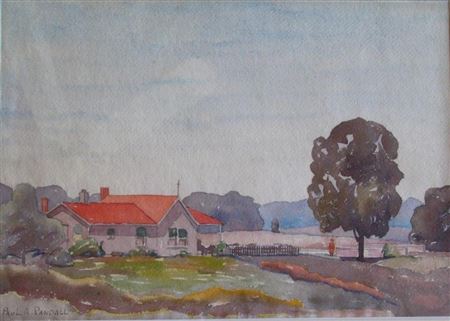 Country Home with Figures