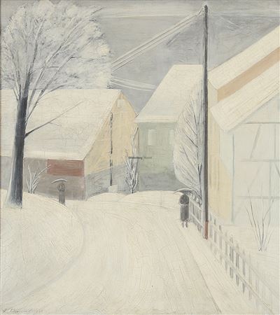 Winterliche Straßenszene.