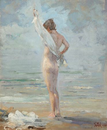 Nude on a beach by Edward Matthew Hale - Auction record, sale price, and art valuation. Compare with similar artists and explore comparable artworks.