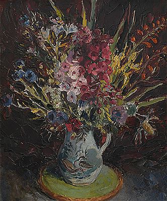Still life with flowers in a jug