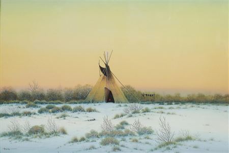 Winter Landscape with Tipi by Arturo G Mercado - Auction record, sale price, and art valuation. Compare with similar artists and explore comparable artworks.