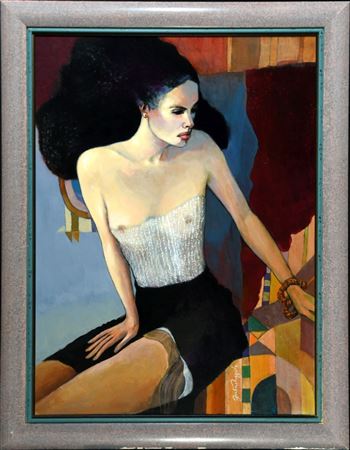 " Frau mit Corsage "