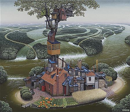WATER WORLD by Jacek Yerka - Auction record, sale price, and art valuation. Compare with similar artists and explore comparable artworks.