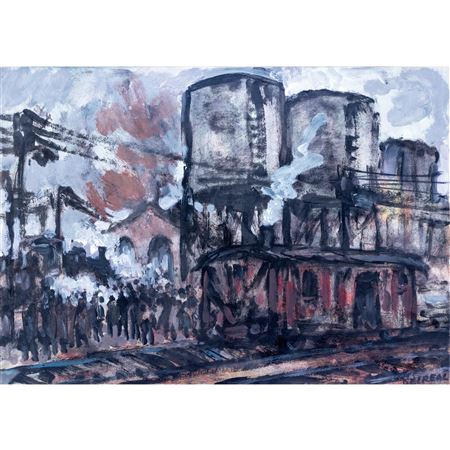 Estación de tren by Rafael Del Real - Auction record, sale price, and art valuation. Compare with similar artists and explore comparable artworks.