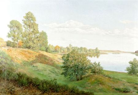 Hamburg evening sun.- Summer landscape in the evening light.