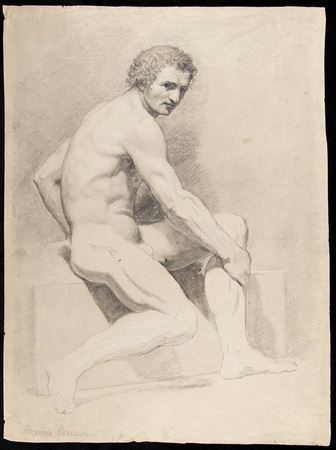 Seated male nude study