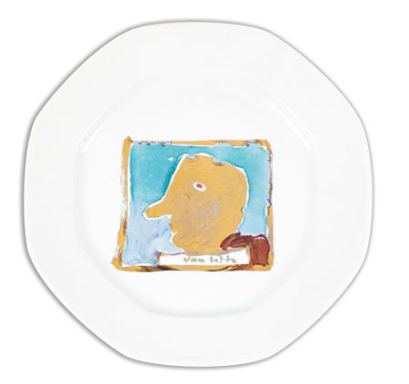 Profile Gold painting on Limoges porcelain plate
