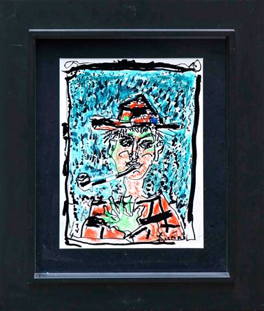 The Harlequin with a pipe