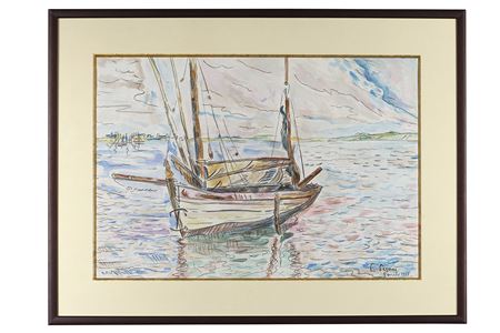Sailboat in port, 1923 by Ginette Signac - Auction record, sale price, and art valuation. Compare with similar artists and explore comparable artworks.
