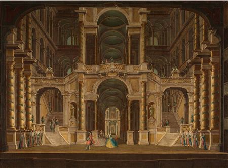 Sample artwork by Francesco Battaglioli (1717 - 1796), known for cityscape and painting, buildings; theatre set design - View similar artists and auction records