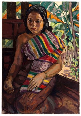 Laotienne devant sa paillote