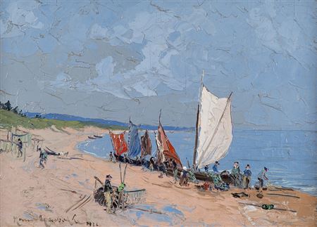 FISCHERBOOTE AM STRAND