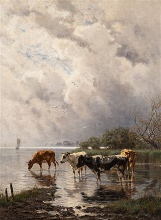 AM SCHWERINER SEE. LANDSCHAFT MIT KÜHEN.
