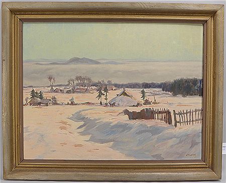 Bäuerliches Gehöft im Winter