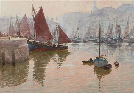 Matin aux vieux port d'Ostende, 1974 by Armily Vandervael - Auction record, sale price, and art valuation. Compare with similar artists and explore comparable artworks.