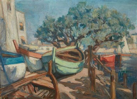 Boats on the dock by Jean Pierre Julien - Auction record, sale price, and art valuation. Compare with similar artists and explore comparable artworks.