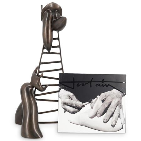 Bronze Ladder Sculpture With Book