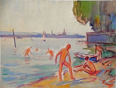 "Die Badenden" by Hans Sauerbruch - Auction record, sale price, and art valuation. Compare with similar artists and explore comparable artworks.