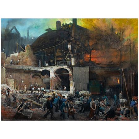 Demolition of a steel mill.