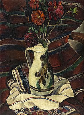 Pot with Zinnias