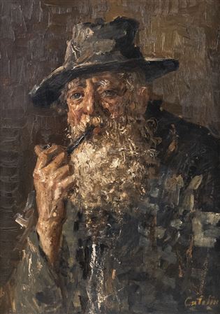 Bătrân cu pipă by Theodor Cateliu - Auction record, sale price, and art valuation. Compare with similar artists and explore comparable artworks.