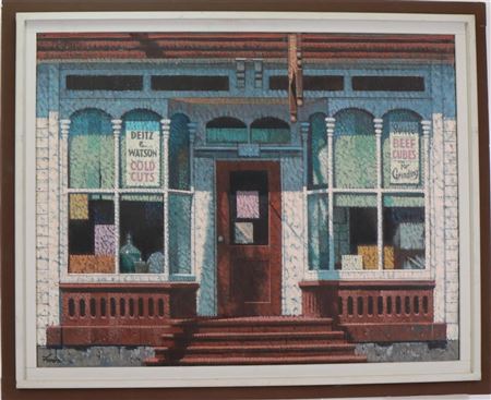 Modernist vignette of a storefront