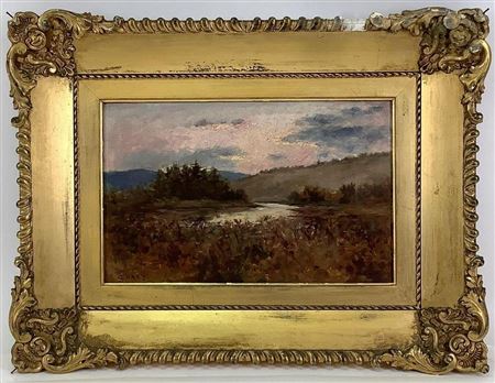 Impressionist landscape with blue skies