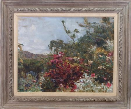 Impressionist garden scene