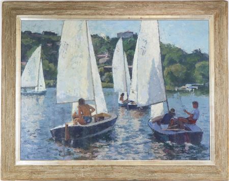 Regatta scene with multiple small craft