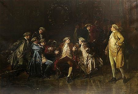 LONDON JACOBITES HEARING THE NEWS OF THE BATTLE OF PRESTONPANS, 1745