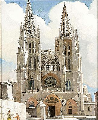 "The main façade, Burgos Cathedral"